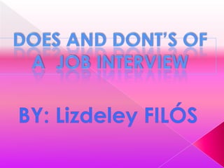 Does and dont’s of a job interview | PPTX