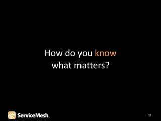 How do you know
 what matters?



                  31
 
