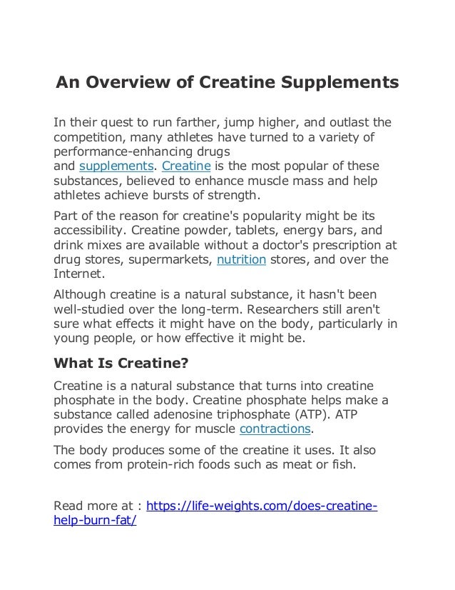 Does creatine help burn fat