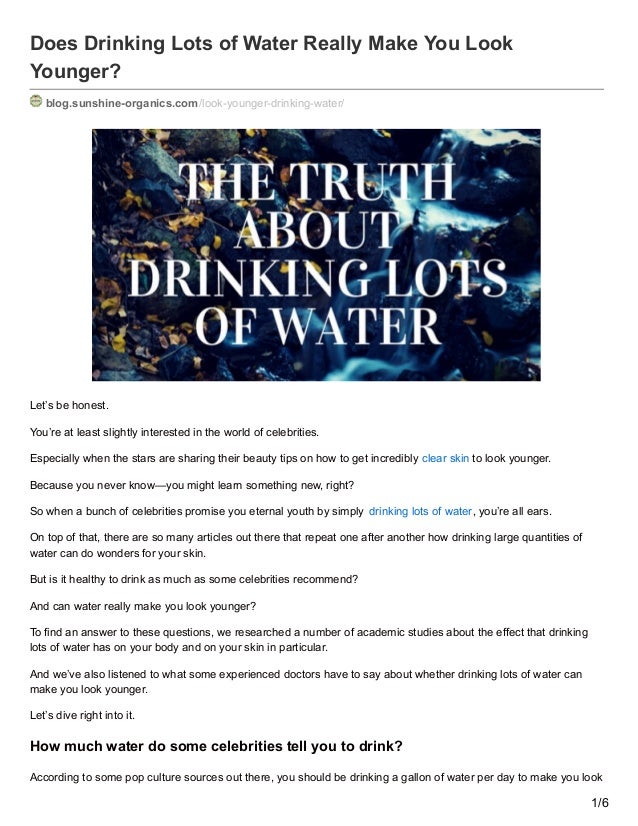 Does drinking lots of water really make you look younger
