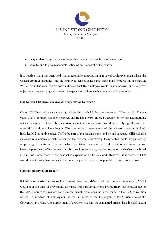 notice of non renewal of