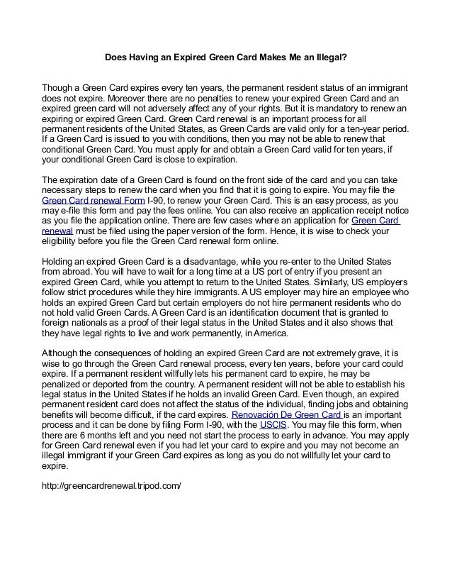 what happens if my green card has expired what happens if my green card has expired
