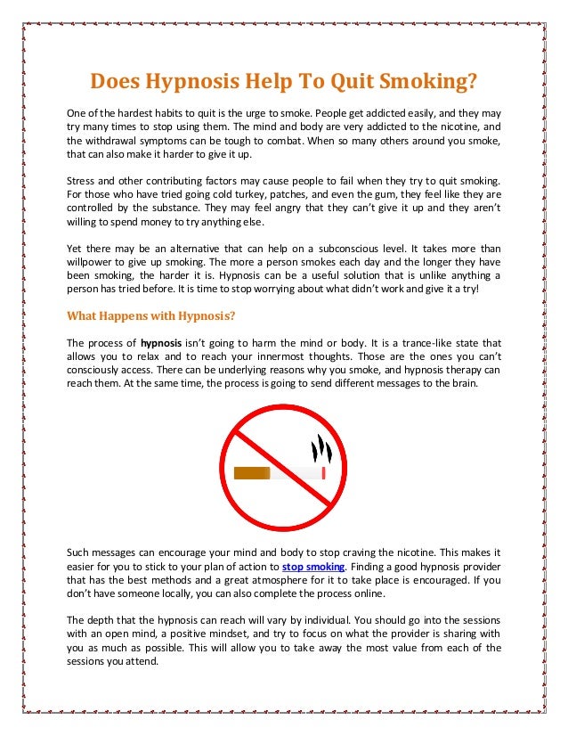Does Hypnosis Help To Quit Smoking?