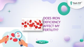 Part I
DOES IRON
DEFICIENCY
AFFECT MY
FERTILITY?
 