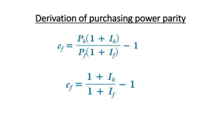 Derivation of purchasing power parity
 