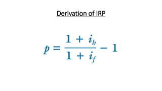 Derivation of IRP
 