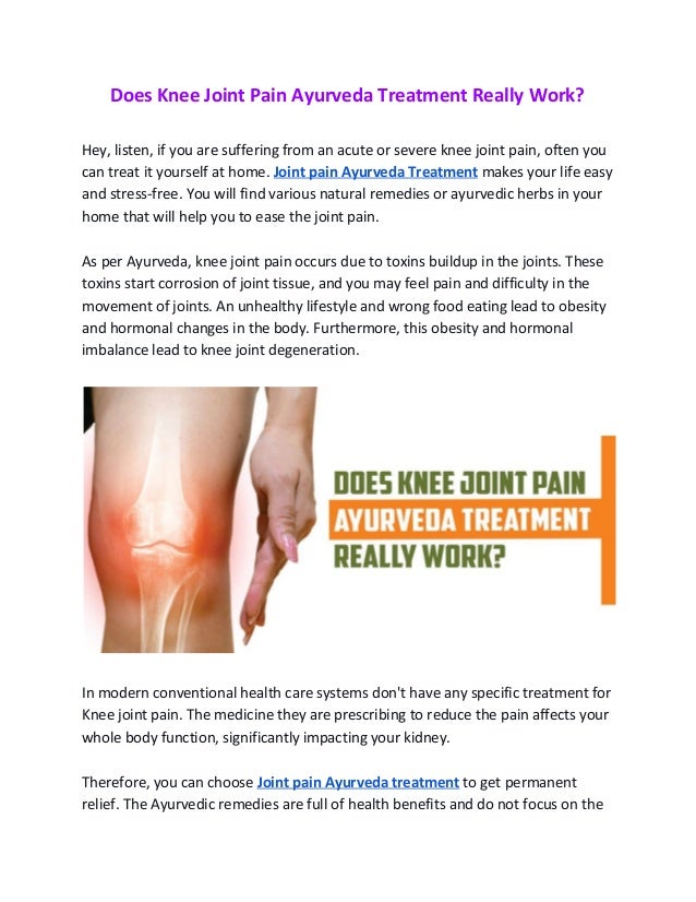 Knee Joint Pain Ayurveda Treatment