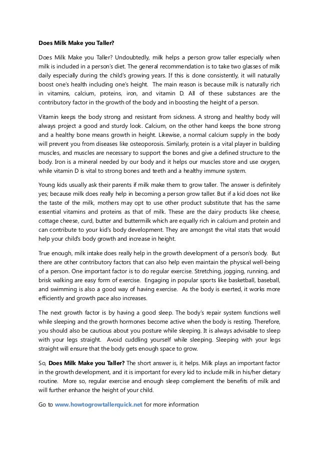 Does milk make you taller