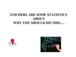 AND HERE ARE SOME STATISTICS  ABOUT WHY YOU SHOULD DO THIS…. 