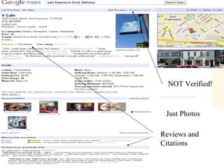 NOT Verified! Just Photos Reviews and Citations 