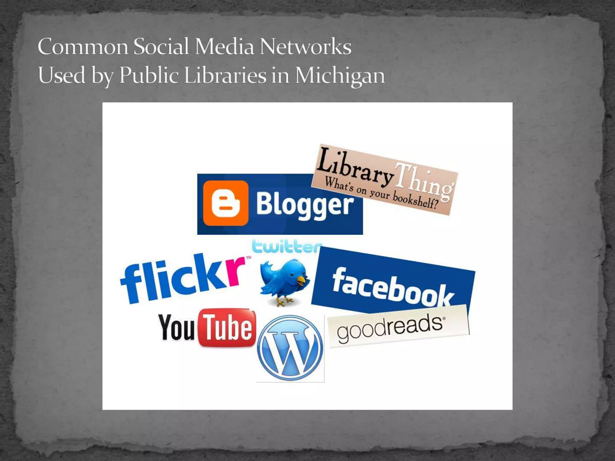 Common Social Media Networks Used by Public Libraries in Michigan