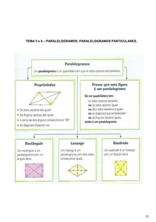 TEMA 5 e 6 – PARALELOGRAMOS. PARALELOGRAMOS PARTICULARES.




                                                            15
 