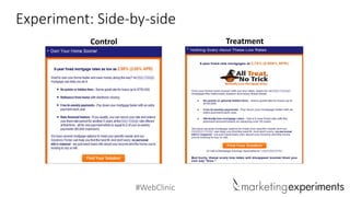 #WebClinic
Experiment: Side-by-side
Control Treatment
 