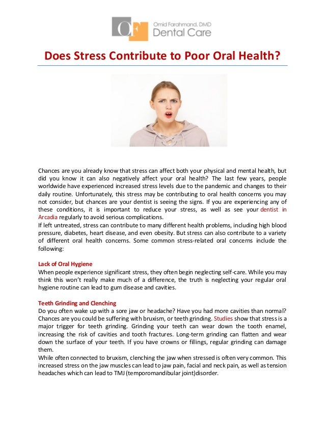 Does Stress Contribute To Poor Oral Health