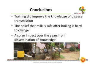 Does the milk make you sick? An intervention to increase knowledge among traditional dairy producers and sellers in India