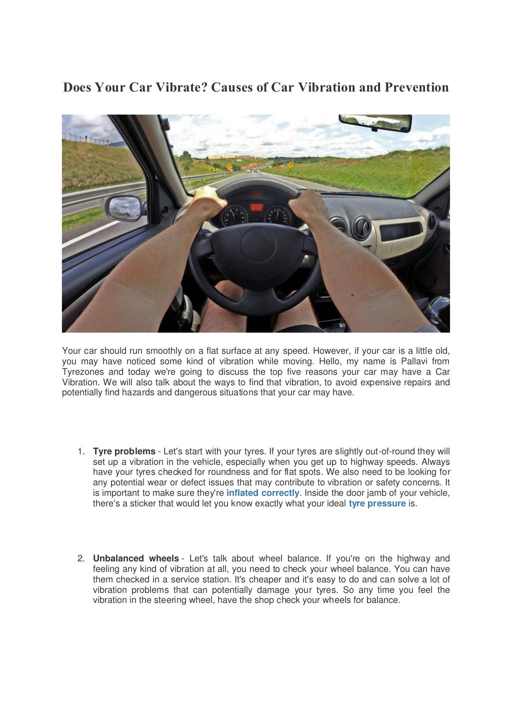 Does your car vibrate causes of car vibration and prevention