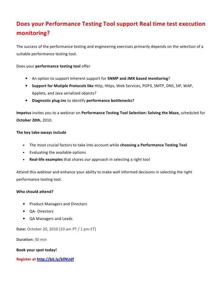 Does your performance testing tool support real time test execution