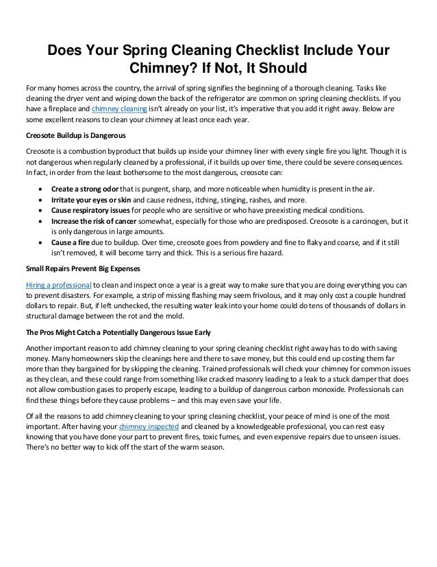 does your spring cleaning checklist include your chimney if spring cleaning checklist