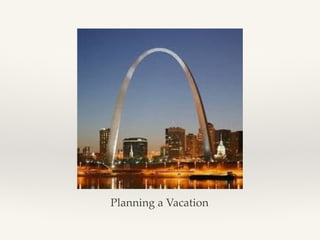 Planning a Vacation
 