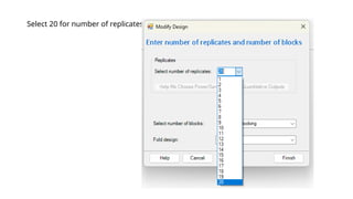 Select 20 for number of replicates.
 