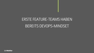ERSTE FEATURE-TEAMS HABEN
BEREITS DEVOPS-MINDSET
 