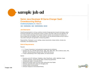 sample job ad
©exaqueo™ 2013
@SusanLaMotte | #DOF2013
 