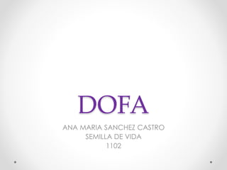 DOFA
ANA MARIA SANCHEZ CASTRO
SEMILLA DE VIDA
1102
 