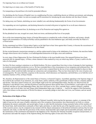 Declaration of Independence and the Declaration of the Rights of Man | DOC