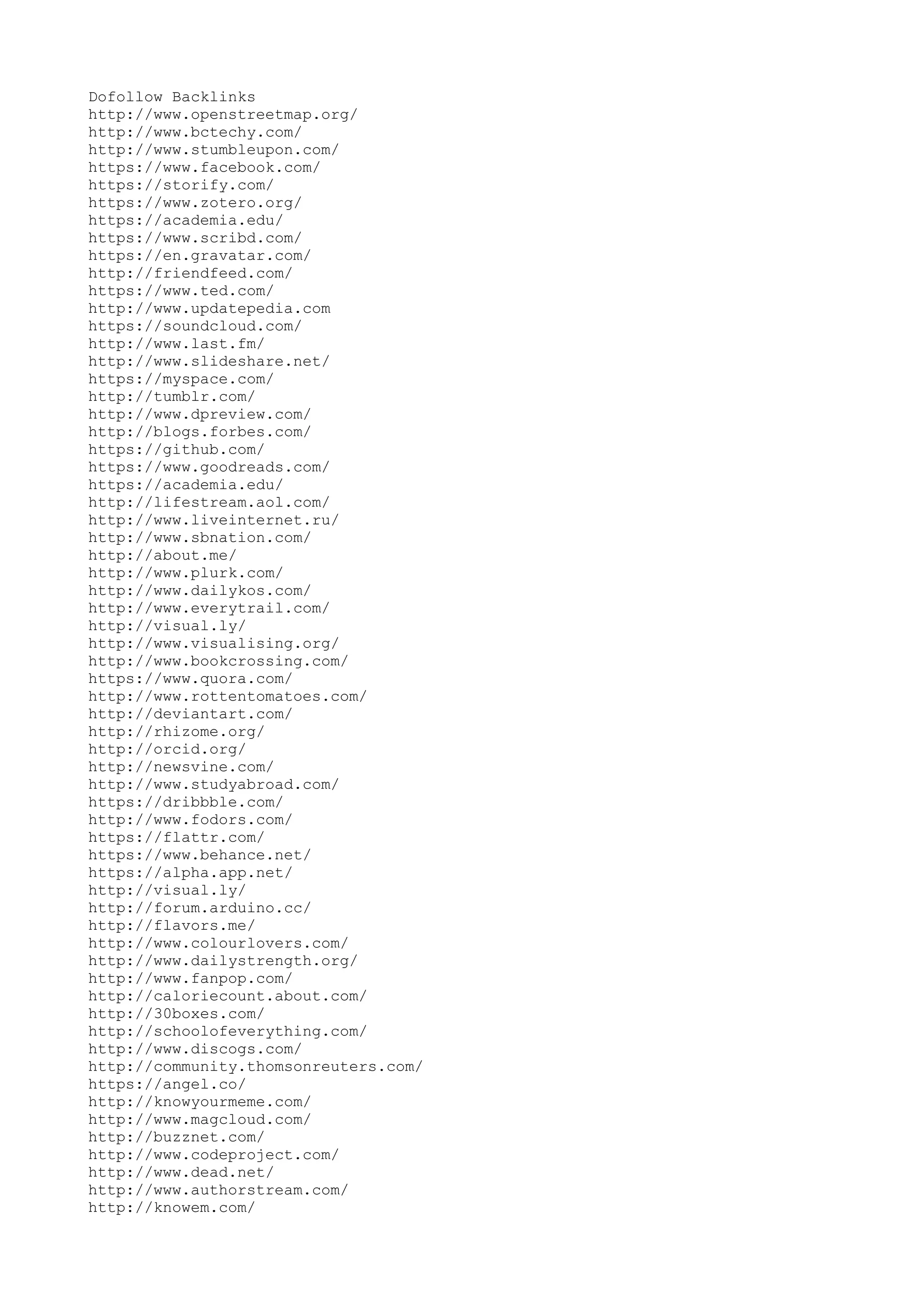 Do Follow Backlinks TXT