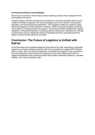 Best Logistics Software in UAE | Logistics ERP Software | DOCX