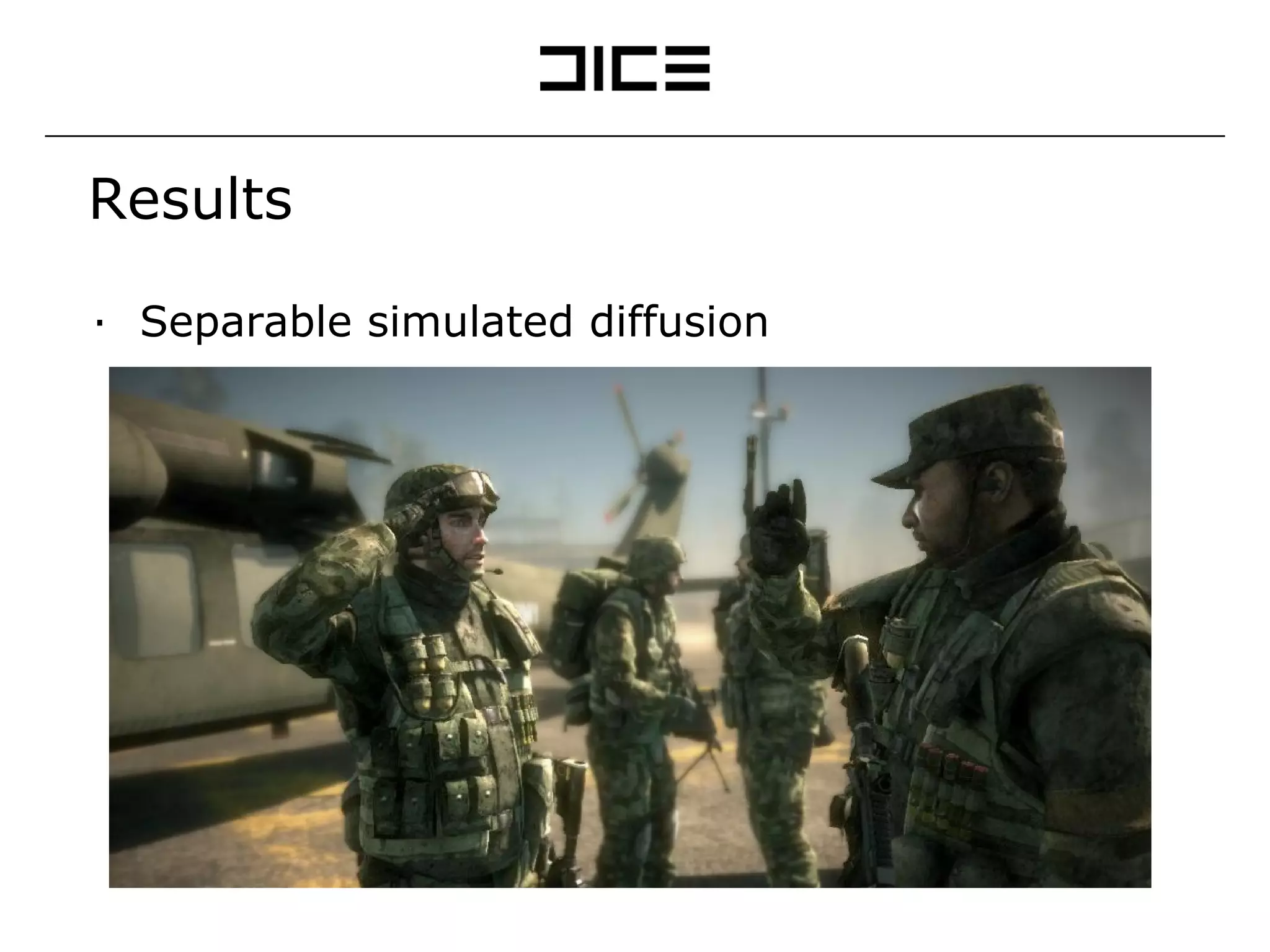 Results Poisson disc Multi-passed diffusion  Separable simulated diffusion 