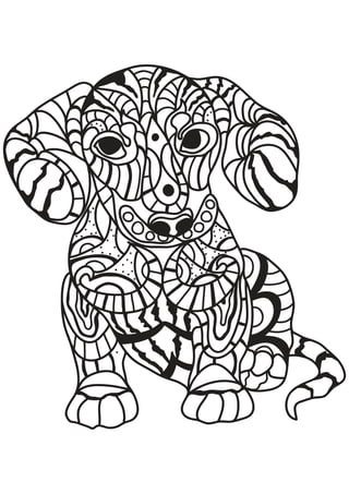 Dog Coloring Pages for Adults - Printable Coloring Book | PDF | Dogs | Pets