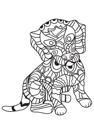 Dog Coloring Pages for Adults - Printable Coloring Book | PDF