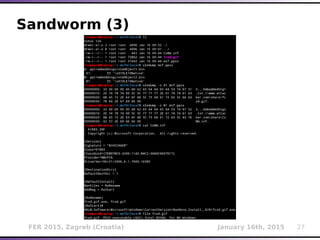 FER 2015, Zagreb (Croatia) January 16th, 2015 27
Sandworm (3)
 