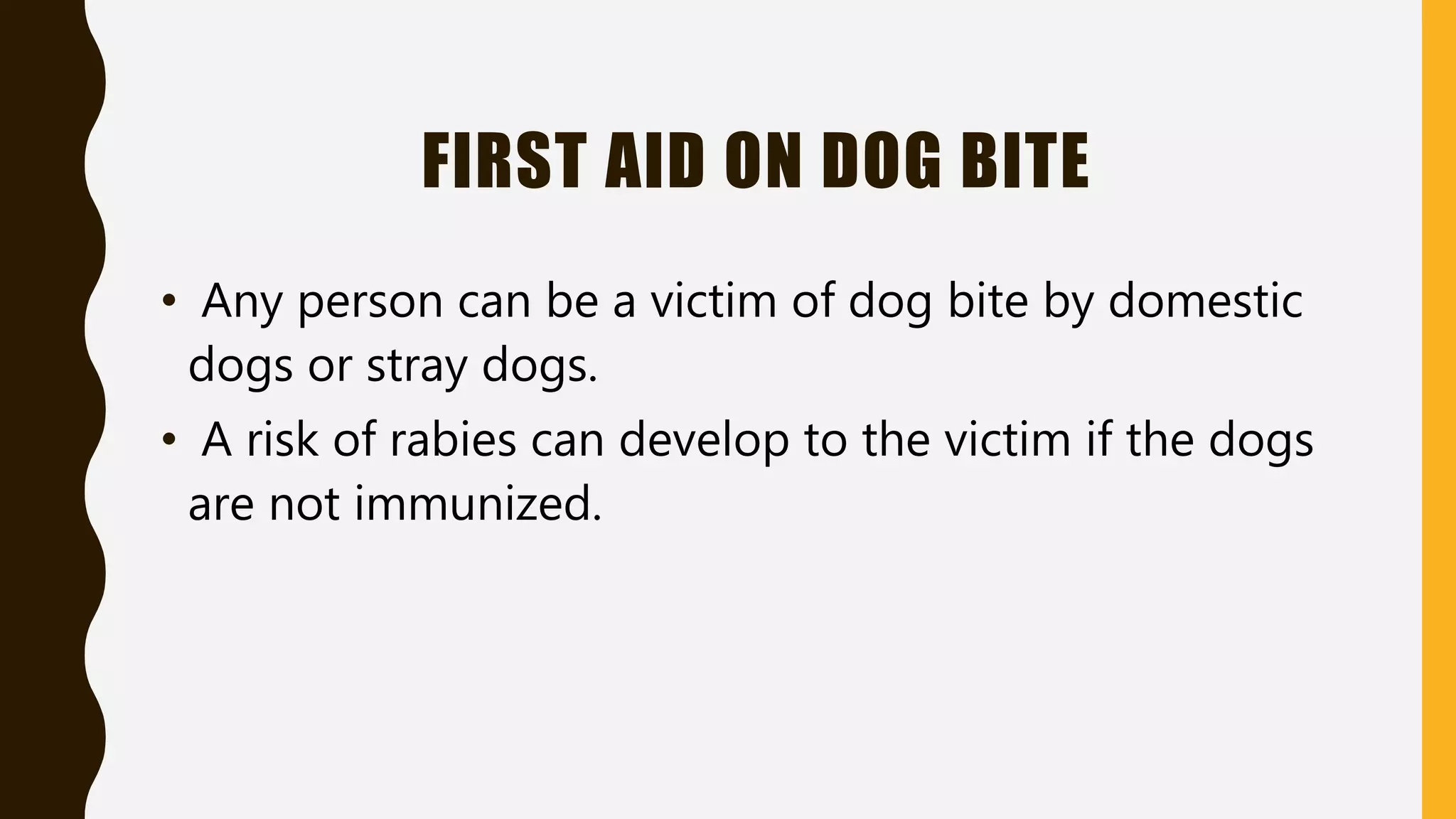 first aid for Dog bite PPT