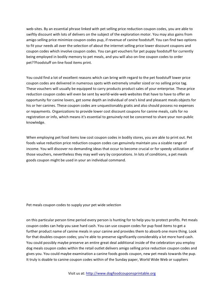 Pedigree Dog Food Coupons Printable