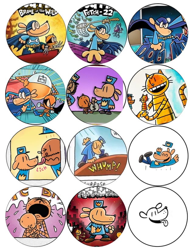 Dog Man 2.25" Button Images PDF