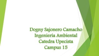 Dogny Sajonero Camacho 
Ingeniería Ambiental 
Catedra Upecista 
Campus 15 
 