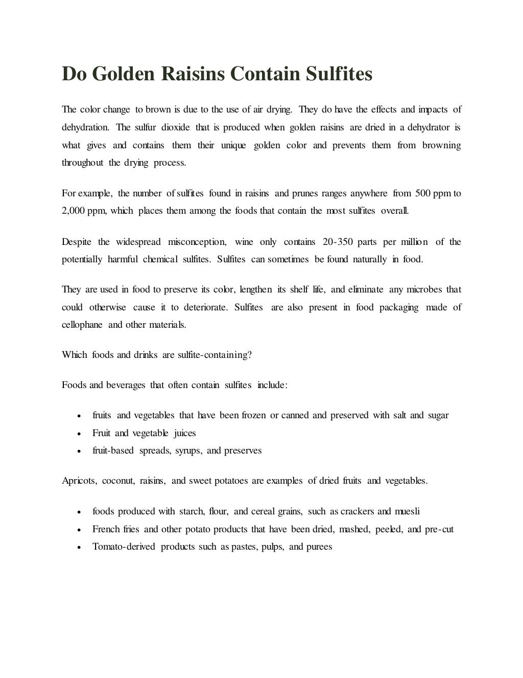 Do Golden Raisins Contain Sulfites.docx