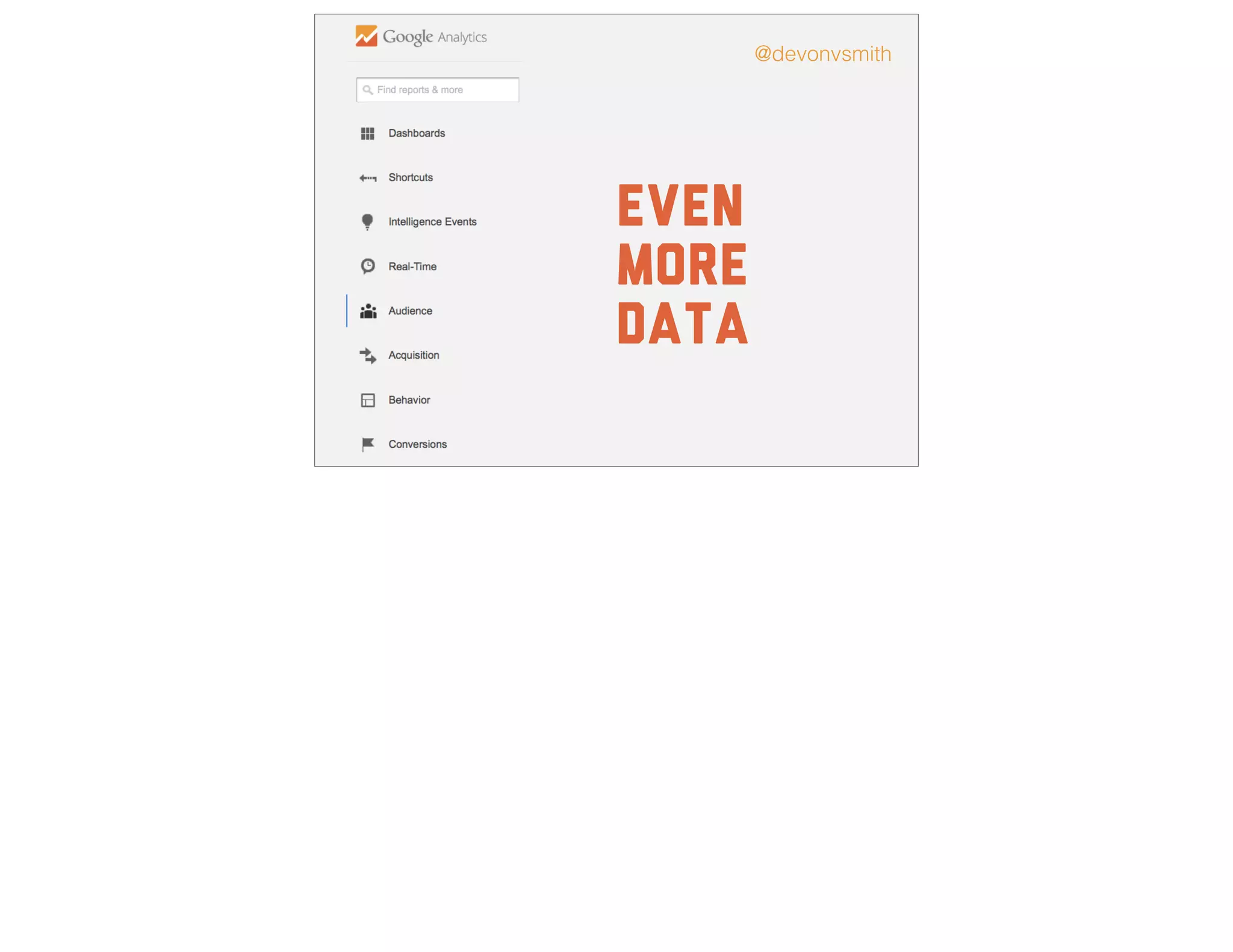 even
more
data
@devonvsmith
 