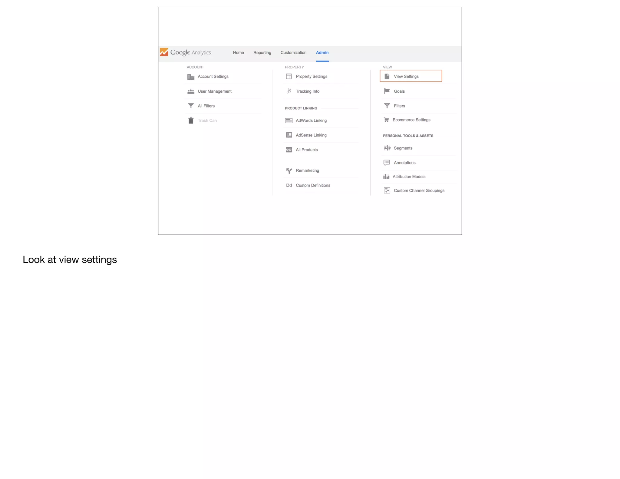 Look at view settings
 