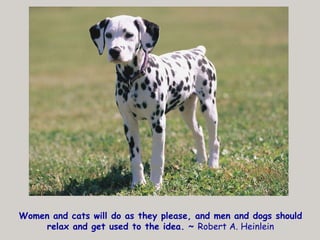 Women and cats will do as they please, and men and dogs should relax and get used to the idea. ~  Robert A. Heinlein 