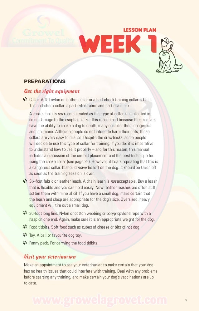 dog obedience training schedule