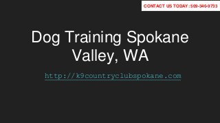 Dog Training Spokane
Valley, WA
http://k9countryclubspokane.com
CONTACT US TODAY: 509-340-9733
 