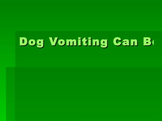 Dog Vomiting Can Be Serious – How to Take Care of Your Dog Vomiting Problem 