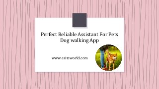 Perfect Reliable Assistant For Pets
Dog walking App
www.esiteworld.com
 