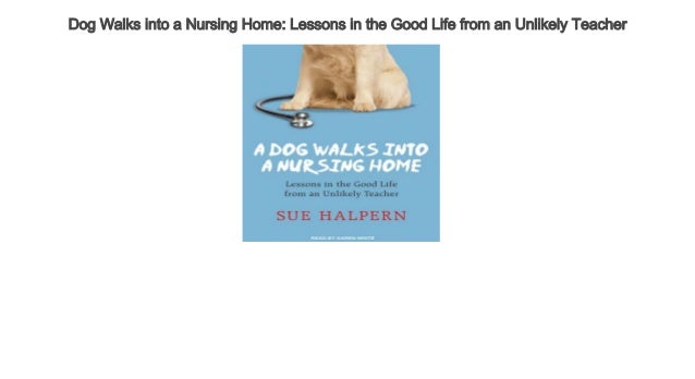 a dog walks into a nursing home