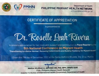 Philippine Migrant Health Network DOH Panel