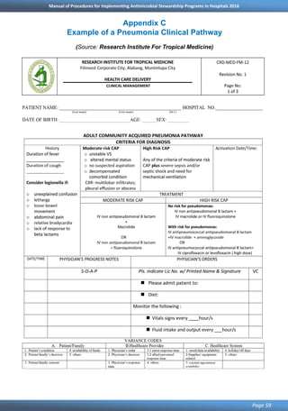 DOH Antimicrobial Stewardship Program in Hospitals Manual of Procedures (MOP) 2016