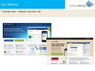 Your Website

 Example sites – software ‘buy now’ site
 